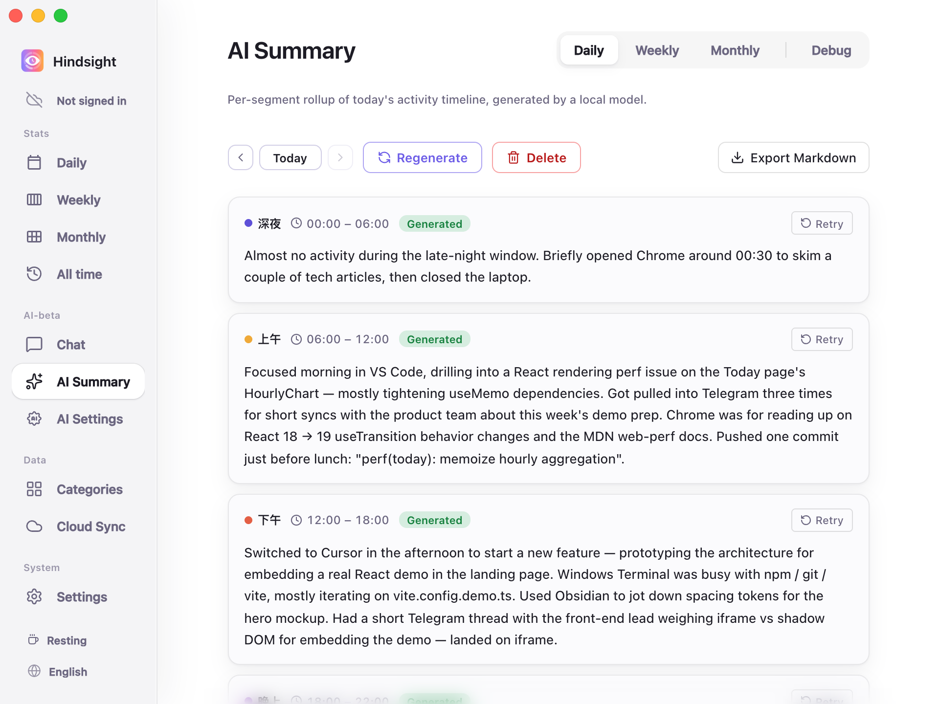 AI Summary — Daily report