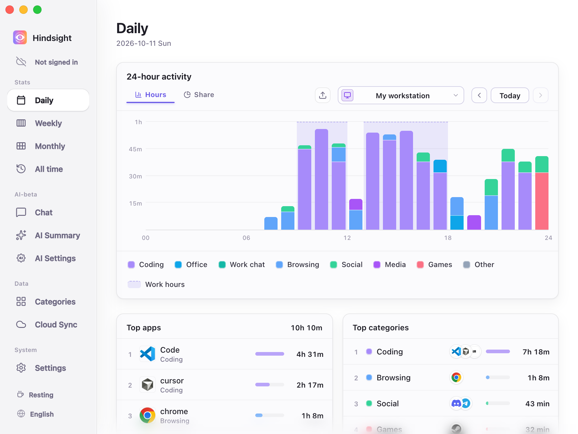Daily — Minimal theme