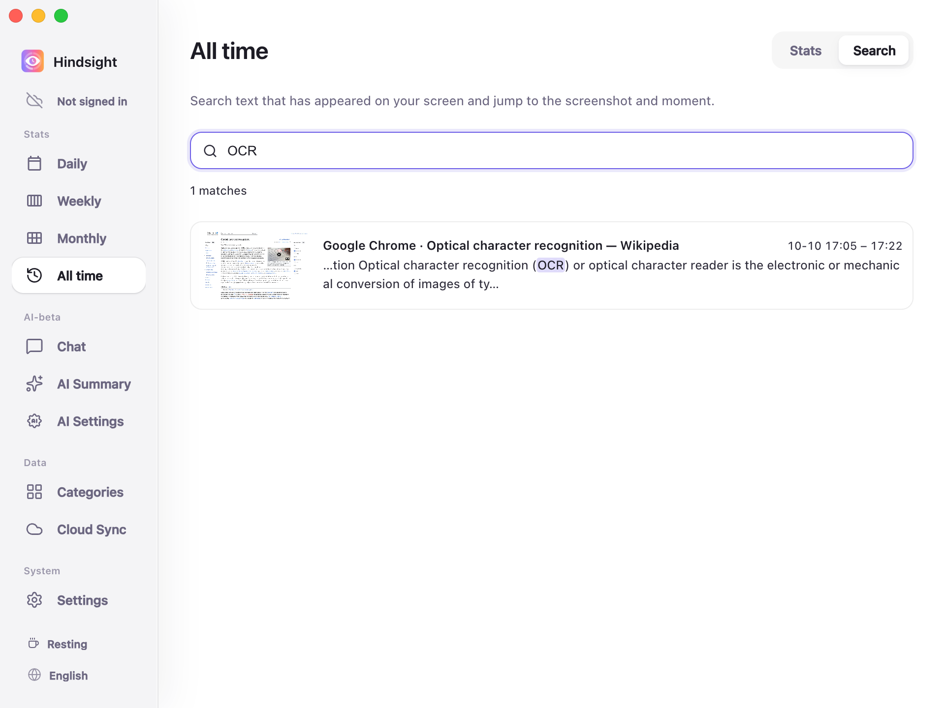 Screen memory — Keyword search results