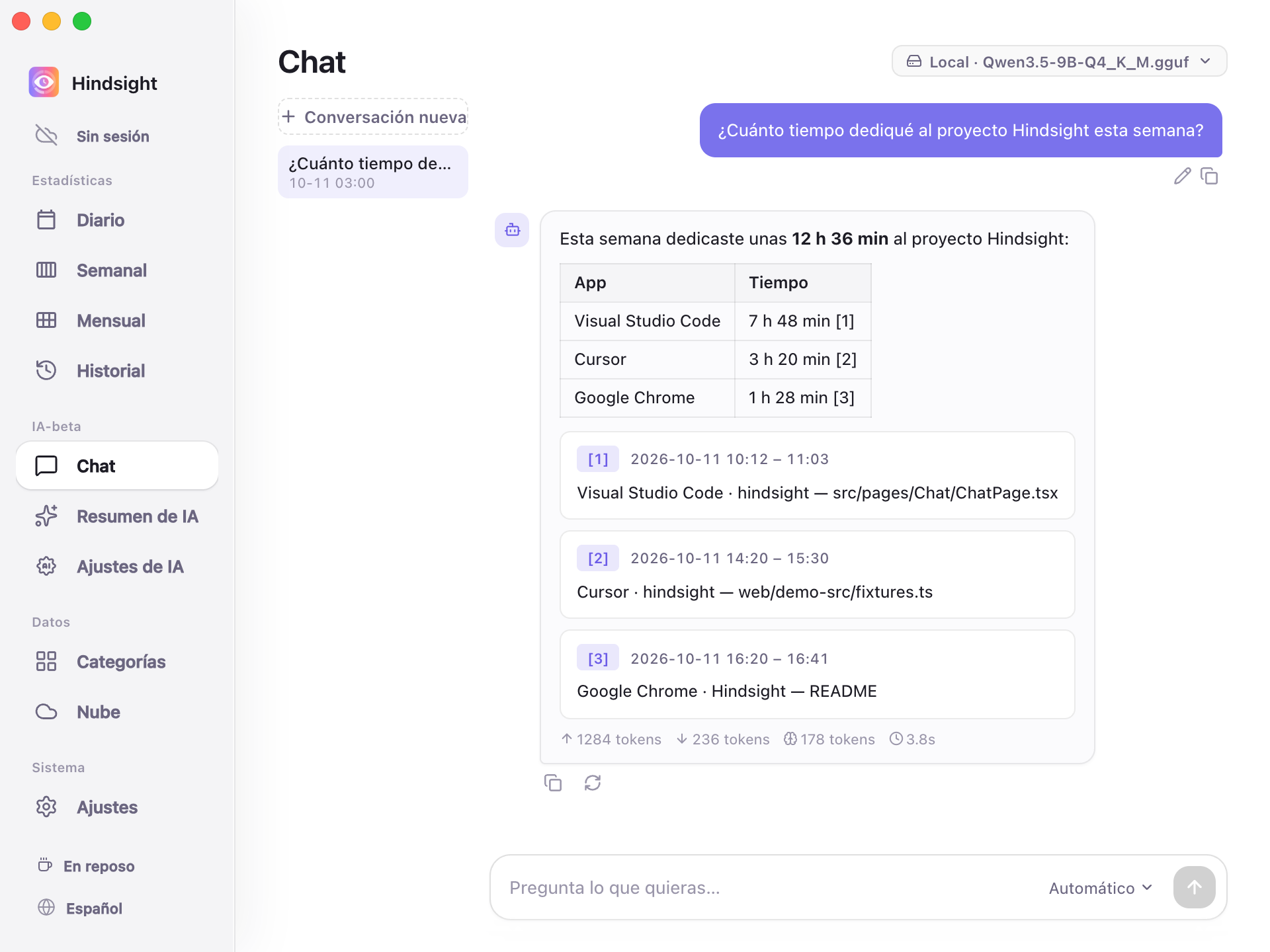 Chat: pregunta y respuesta