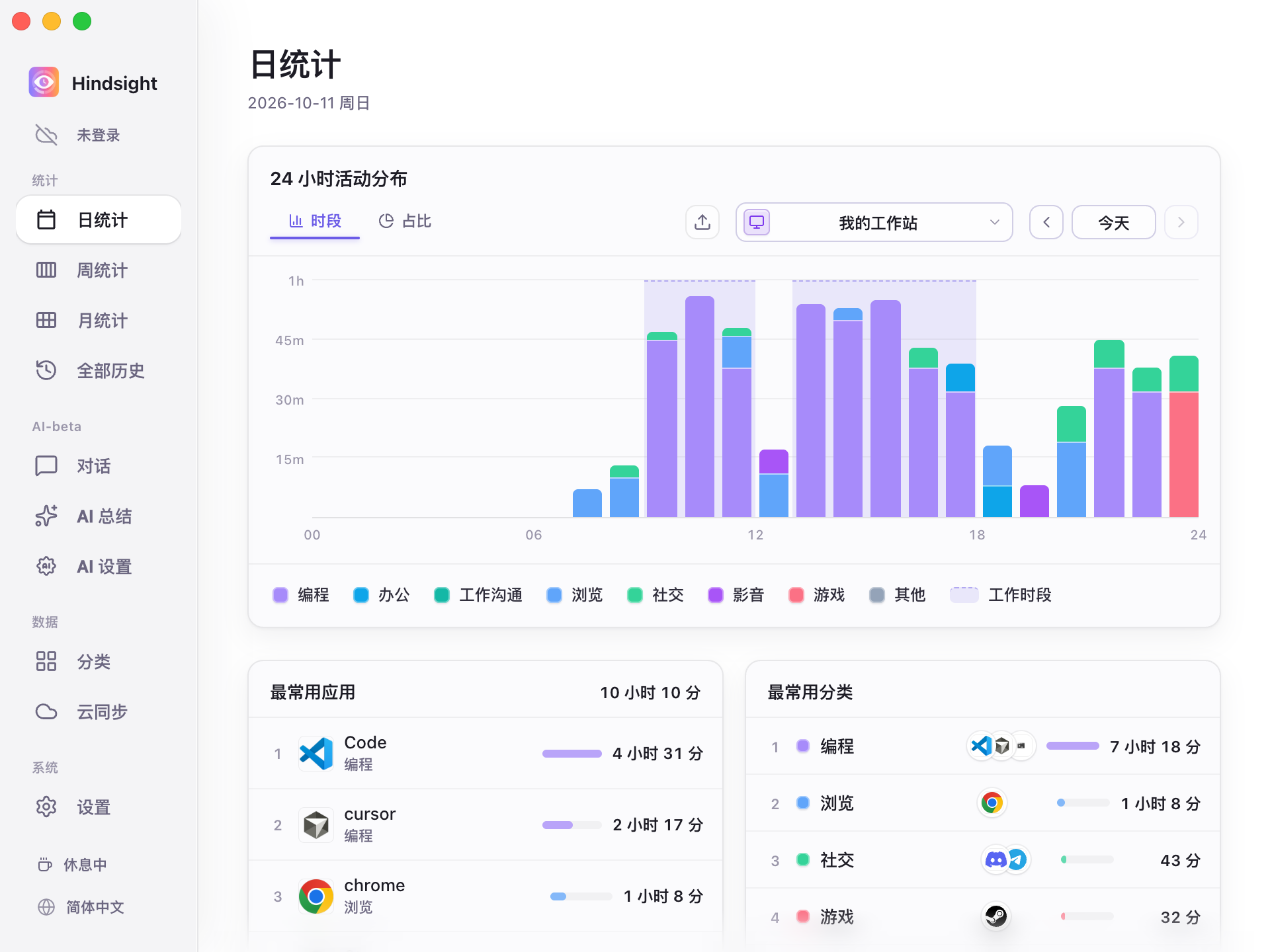 日统计-简约主题